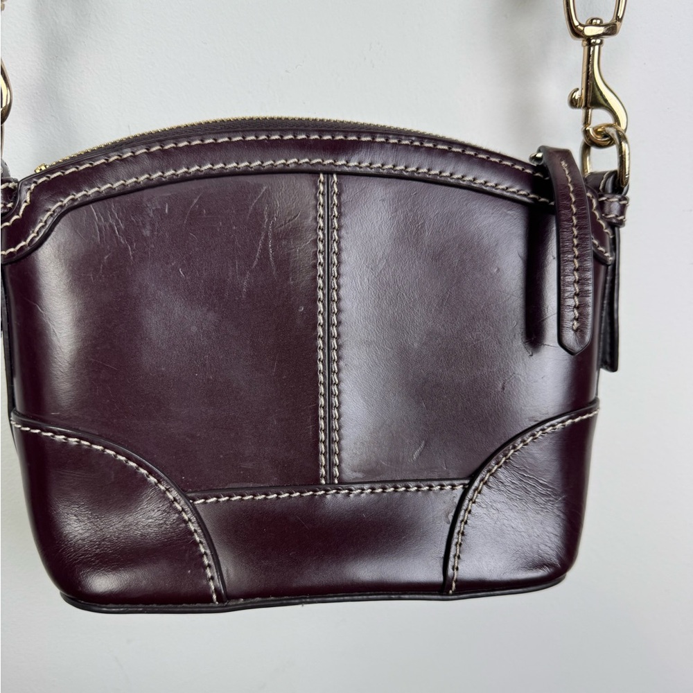 Dooney & Bourke Burgundy Small Domed Crossbody Leather Bag - Picture 5 of 8